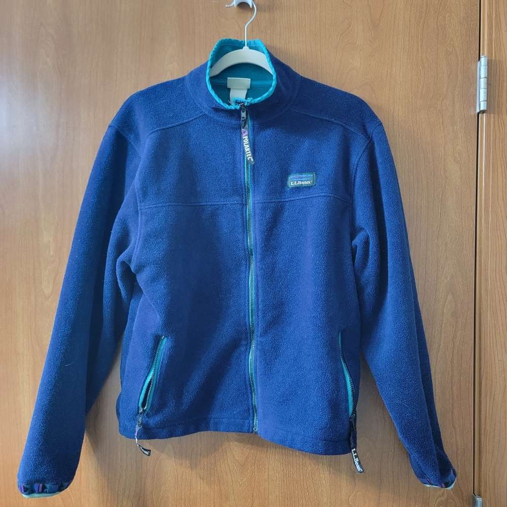 Vintage LL Bean Windbloc Series Polartec Fleece Jacket Indigo/Teal Size S/M